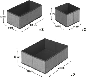 Set of 6 Folding Drawer Dividers (Linenette Fabric) - Karrari