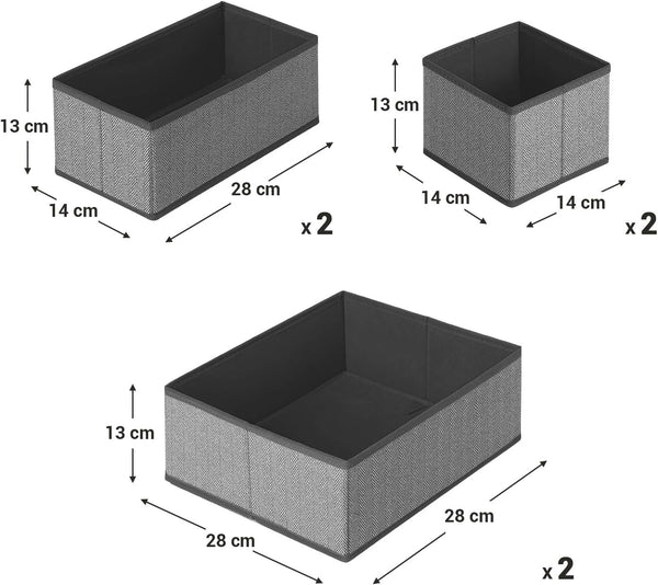 Set of 6 Folding Drawer Dividers (Linenette Fabric) - Karrari