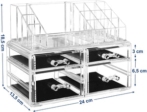2-Piece Acrylic Makeup & Jewellery Organizer - Karrari