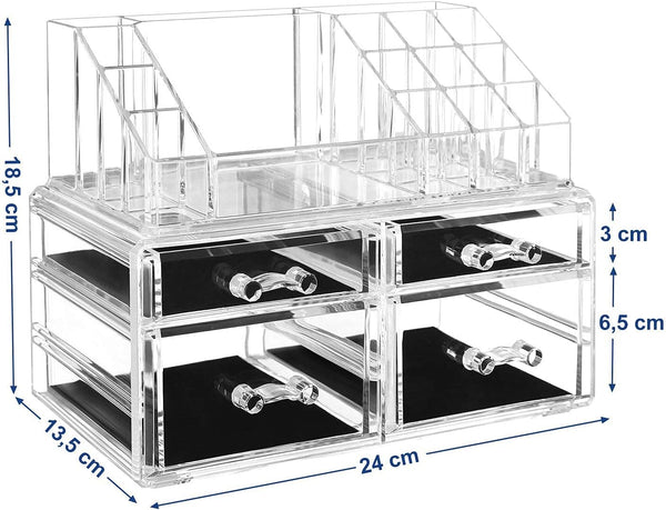 2-Piece Acrylic Makeup & Jewellery Organizer - Karrari