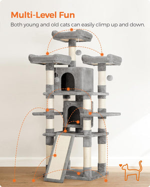 Large Cat Tree Tower Light Grey - Karrari