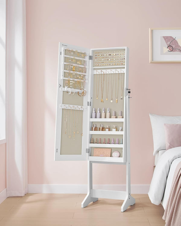 Standing Mirror Jewellery Cabinet Armoire - Lockable - Karrari