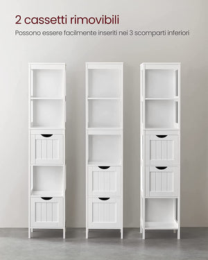 Tall Bathroom Storage Cabinet with Drawers - Karrari