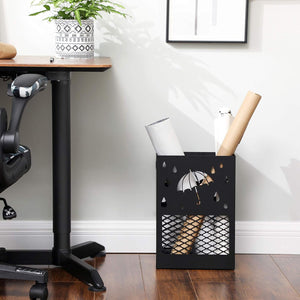 Metal Umbrella Stand with Drip Tray & Hooks (Rectangular) - Karrari