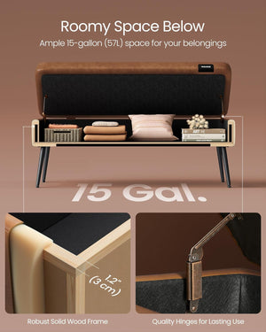 Mid-Century Modern Storage Ottoman Bench - Karrari