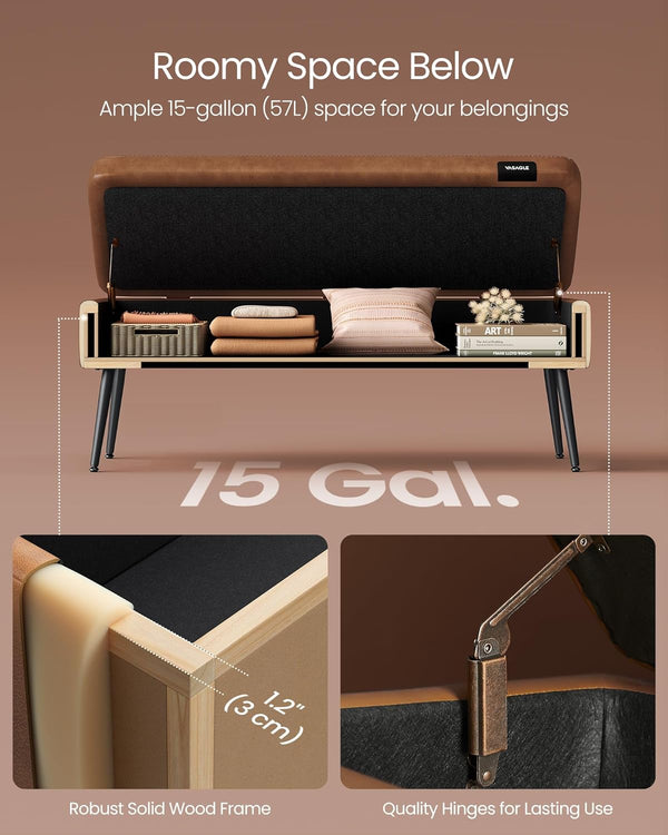 Mid-Century Modern Storage Ottoman Bench - Karrari