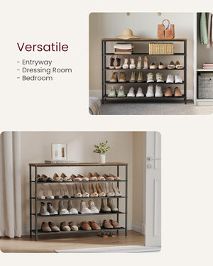 Steel Frame Shoe Storage Rack with 4 Fabric Shelves - Karrari