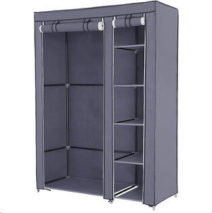 Portable Fabric Wardrobe - Hanging Rail & Shelves - Karrari