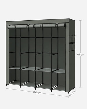 Portable Fabric Wardrobe - Shelves & Side Pockets - Karrari