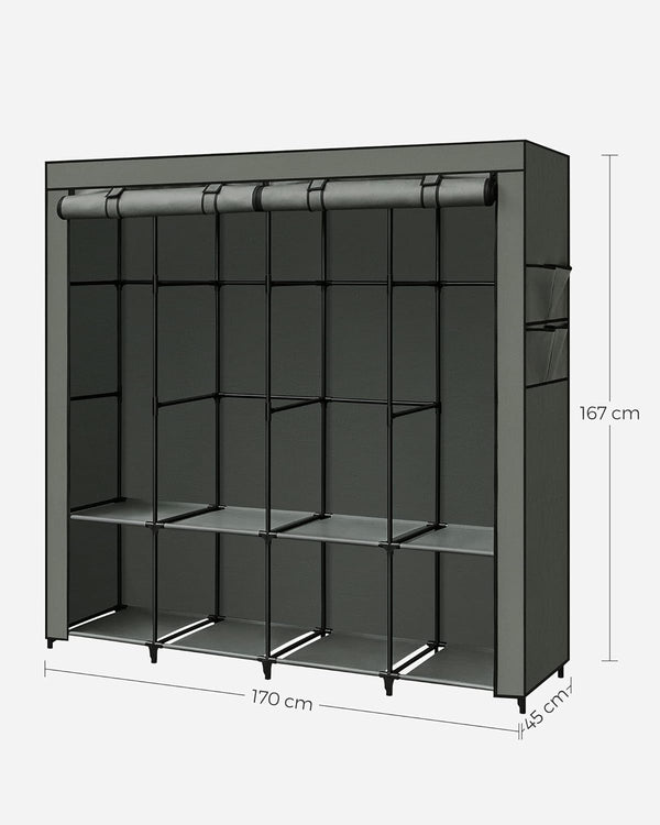 Portable Fabric Wardrobe - Shelves & Side Pockets - Karrari