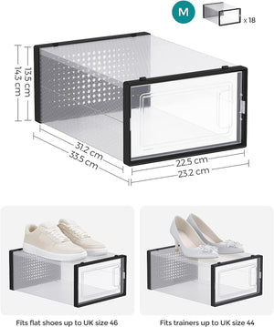 Pack of 18 Stackable Shoe Storage Boxes - Karrari