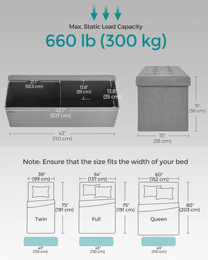 Folding Storage Ottoman Bench - Karrari