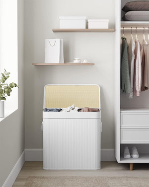 150L 3-Section Foldable Laundry Hamper - Lid & Handles - Karrari