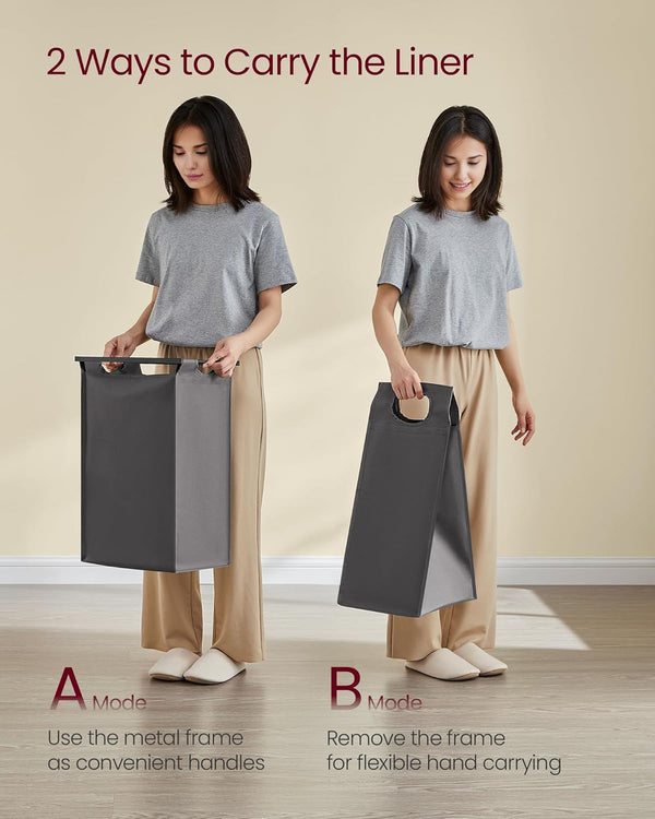 Laundry Hamper - 4 Sections, Shelf & Removable Bags - Karrari