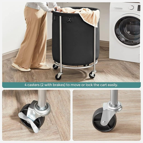 170L Laundry Basket - Wheels & Removable Bag - Karrari