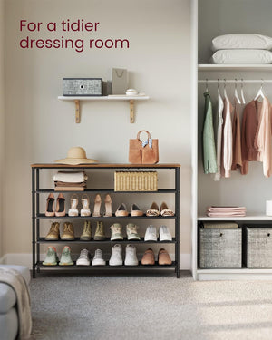 Steel Frame Shoe Storage Rack with 4 Fabric Shelves - Karrari