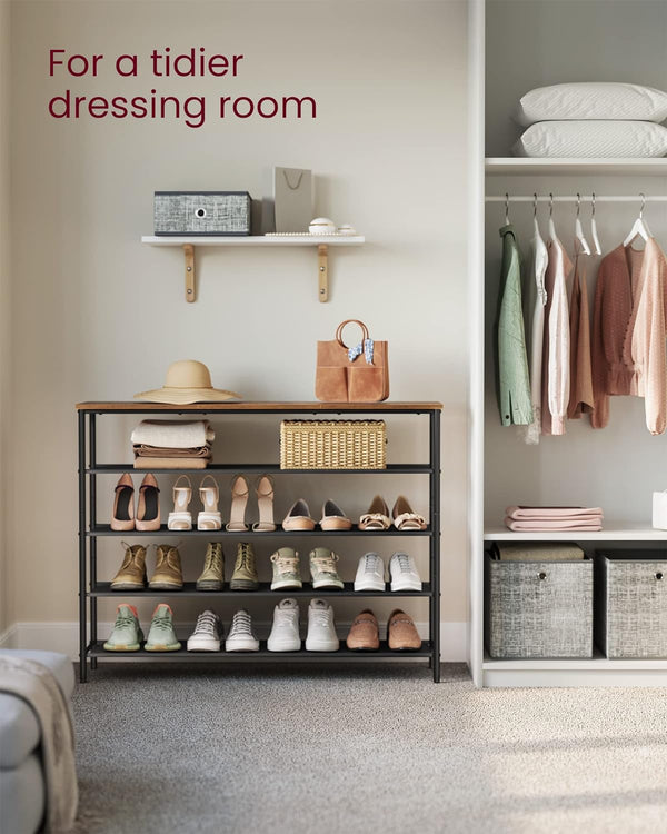 Steel Frame Shoe Storage Rack with 4 Fabric Shelves - Karrari