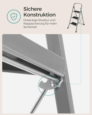 3-Step Folding Stepladder (150kg Capacity) - Karrari
