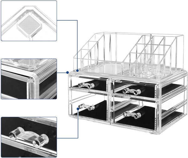 2-Piece Acrylic Makeup & Jewellery Organizer - Karrari