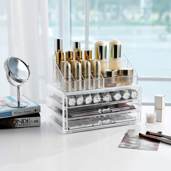 2-Piece Makeup Organizer with Drawers & Compartments - Karrari