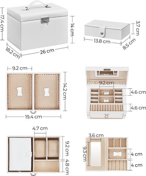 3-Layer Jewellery Box with Handle, Lock & 2 Drawers - Karrari