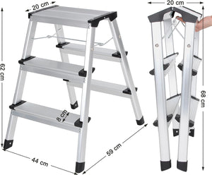 3-Level Multi-Purpose Aluminium Ladder (150kg Capacity) - Karrari