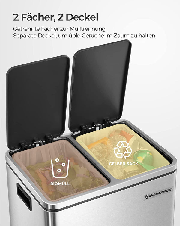 Double Kitchen Waste Bin 2×15L (Sorting Buckets) - Karrari