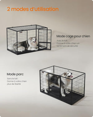 Heavy-Duty Portable Dog Crate with Mesh Frame - Karrari