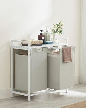 Laundry Hamper - 2 Removable Oxford Fabric Bags - Karrari