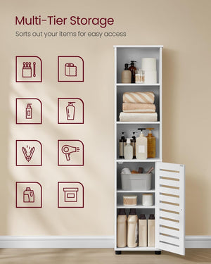 Tall Bathroom Cabinet with Shelves - Karrari