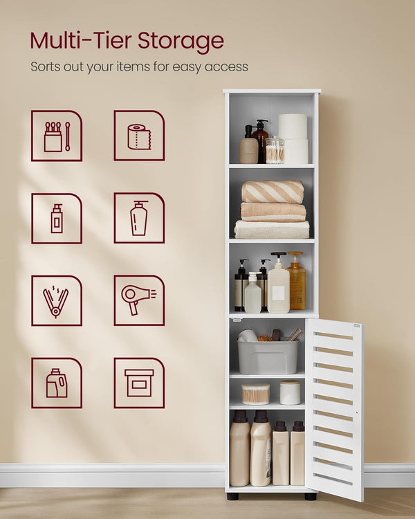 Tall Bathroom Cabinet with Shelves - Karrari