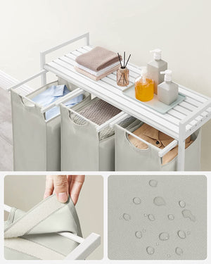 Laundry Hamper - 3 Removable Oxford Fabric Bags - Karrari