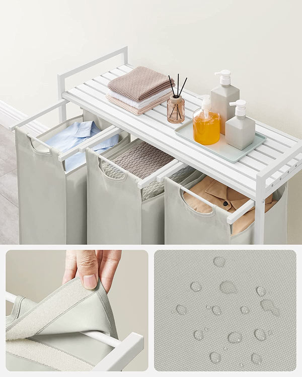 Laundry Hamper - 3 Removable Oxford Fabric Bags - Karrari