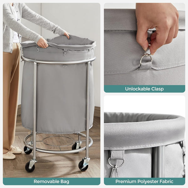 170L Laundry Trolley with Steel Frame & Brakes - Karrari