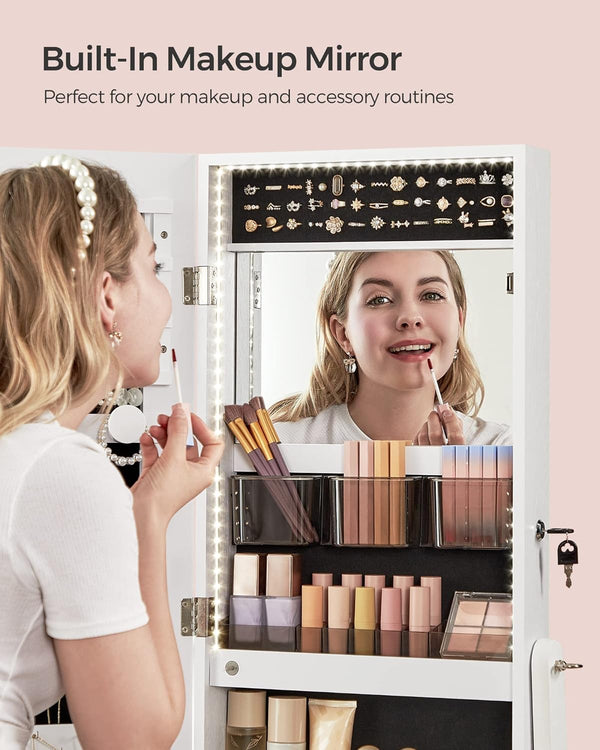 Full-Length LED Mirror Jewellery Cabinet Armoire - Karrari
