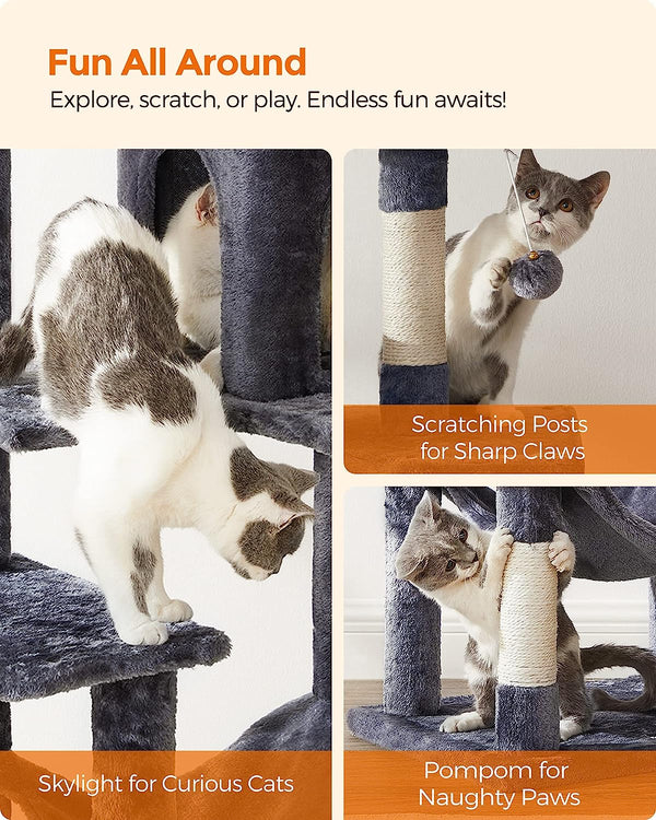 Multi-Level Cat Tower - Hammock & Scratching Posts - Karrari