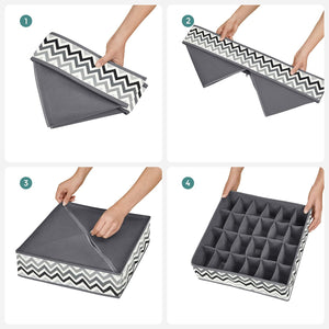 Set of 2 Foldable Underwear Storage Organisers - Karrari