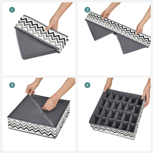 Set of 2 Foldable Underwear Storage Organisers - Karrari