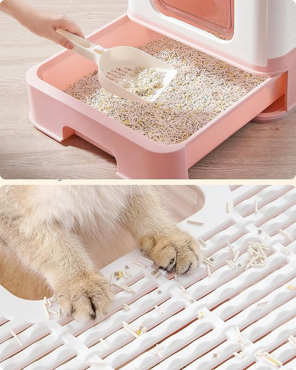 Cat Litter Tray - Lid & Scoop (Leak-Proof) - Karrari