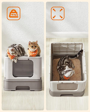 Cat Litter Tray with Lid & Scoop (Leak-Proof) - Karrari