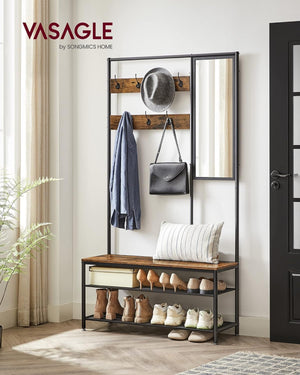 Coat Rack with Mirror, Bench & Shoe Storage - Karrari