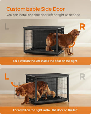 Indoor Dog Crate Furniture with 2 Doors & Tray - Karrari