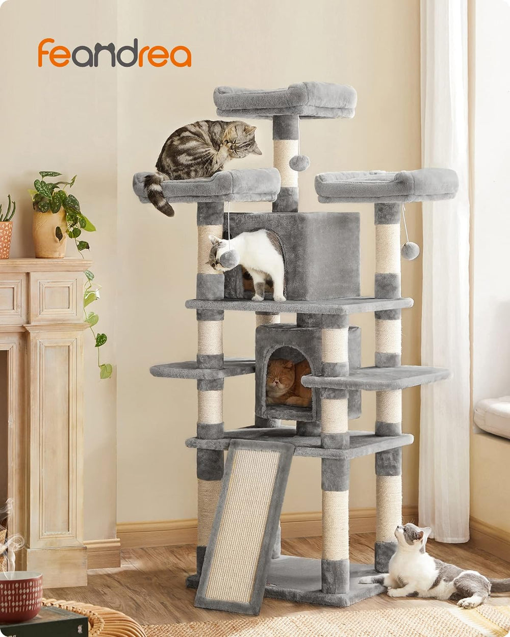 Large Cat Tree Tower Light Grey - Karrari
