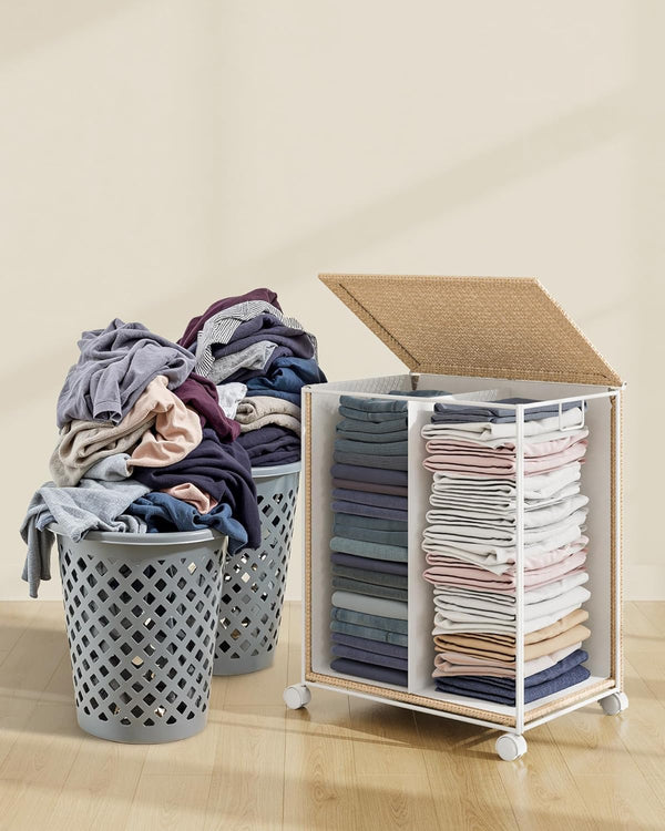 Laundry Sorter on Wheels – 2 Sections - Karrari
