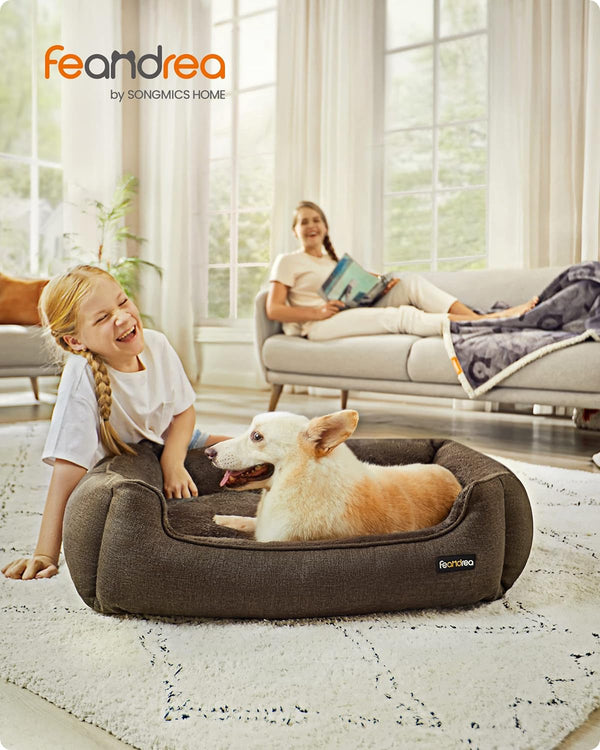 Linen-Look Dog Sofa Bed with Washable Cover - Karrari