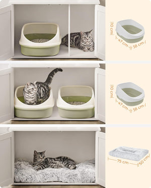 Cat Litter Box Enclosure Furniture with Removable Divider - Karrari