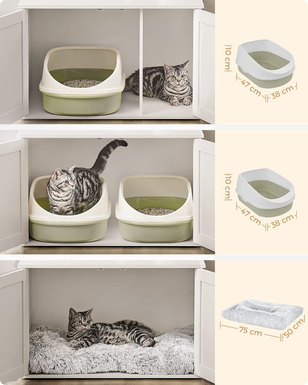 Cat Litter Box Enclosure Furniture with Removable Divider - Karrari