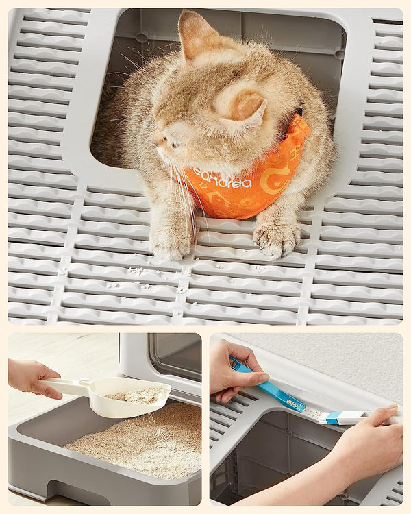 Cat Litter Tray with Lid & Scoop (Leak-Proof) - Karrari