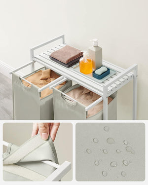 Laundry Hamper - 2 Removable Oxford Fabric Bags - Karrari