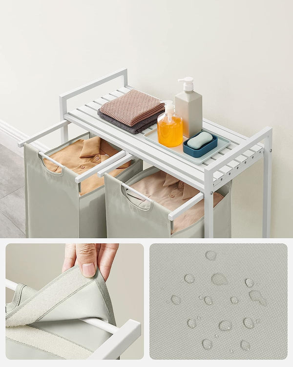 Laundry Hamper - 2 Removable Oxford Fabric Bags - Karrari